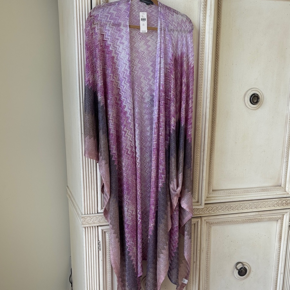 Anthropologie Purple and Pink Zigzag Kimono